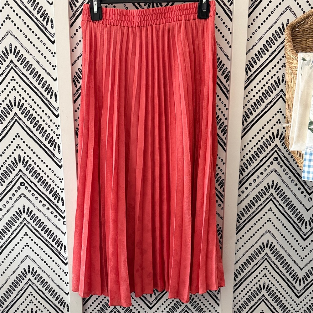 Max Studio Vibrant Coral A-Line Skirt